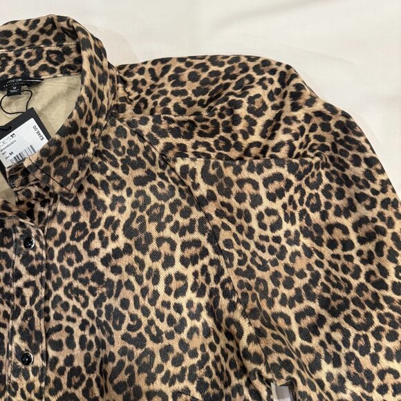 Joe's The Brody Animal Print Pleated Sleeve Dress Snap Buttons Size M - Picture 5 of 6